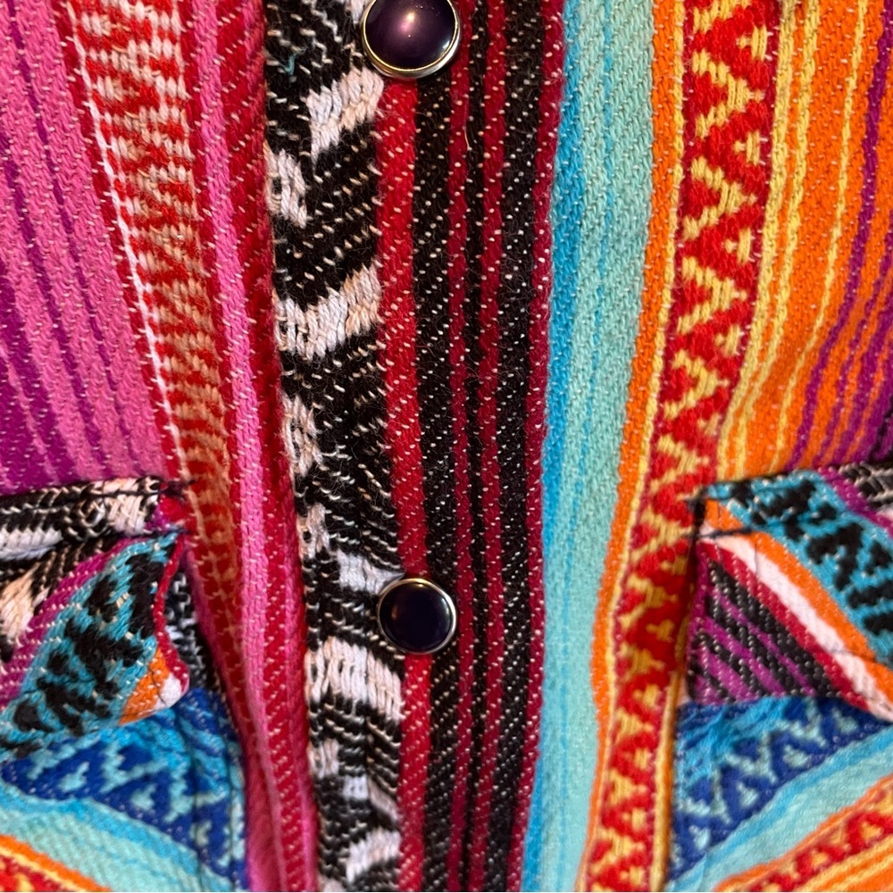 Crazy Train Multicolor Striped Button Down Shirt - image 6